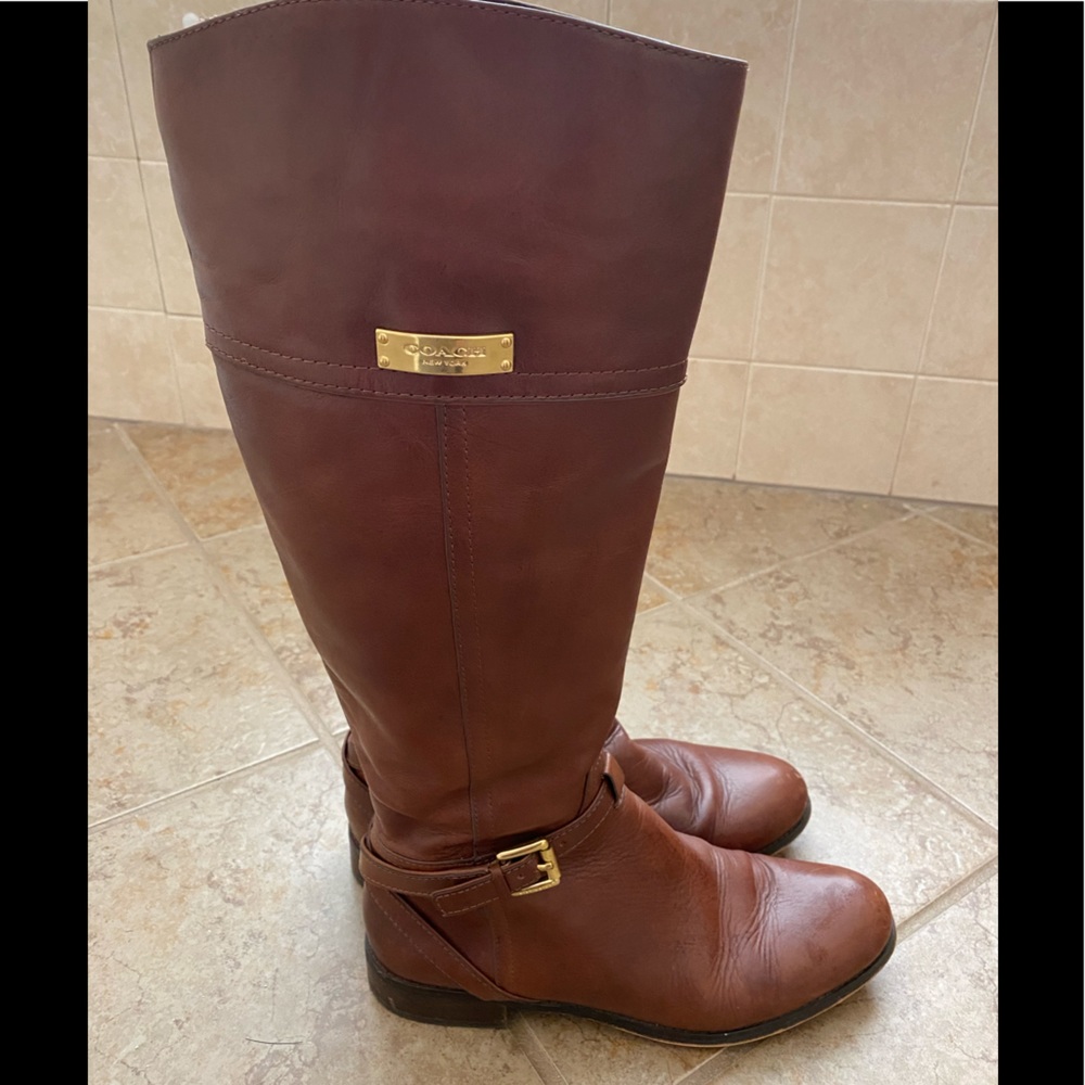 COACH Cognac Riding Boots